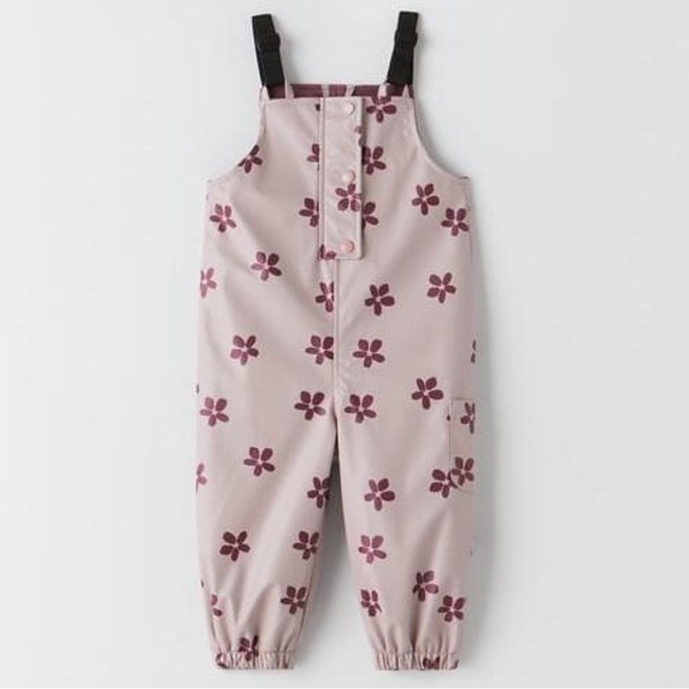 Zara Water-Resistant Printed Rubberized Overalls with a polar fleece lining